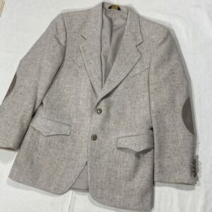 vtg Farah Westernwear 38S Western Herringbone Tweed Blazer Jacket Sport Coat